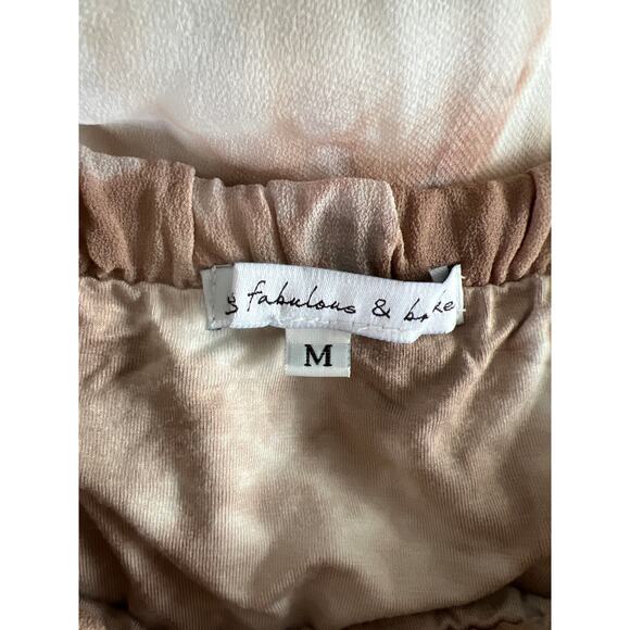 Young Fabulous & Broke Kauai Tie Dye Strapless Sundress Women's M Tan/White - Picture 4 of 6